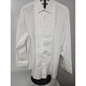 MADISON, White Formal Long-Sleeve Button-Up, Men's Size L